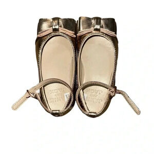 Janie and Jack Rose Gold Bow Dress Flats Size 4